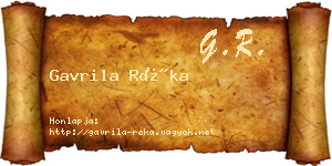 Gavrila Réka névjegykártya